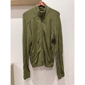 Lululemon Womens Large Instill Jacket Bronze Green Mesh Athlesiure Workout Gym